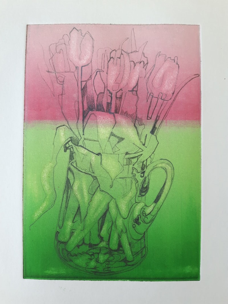 Tulips - solar plate etching