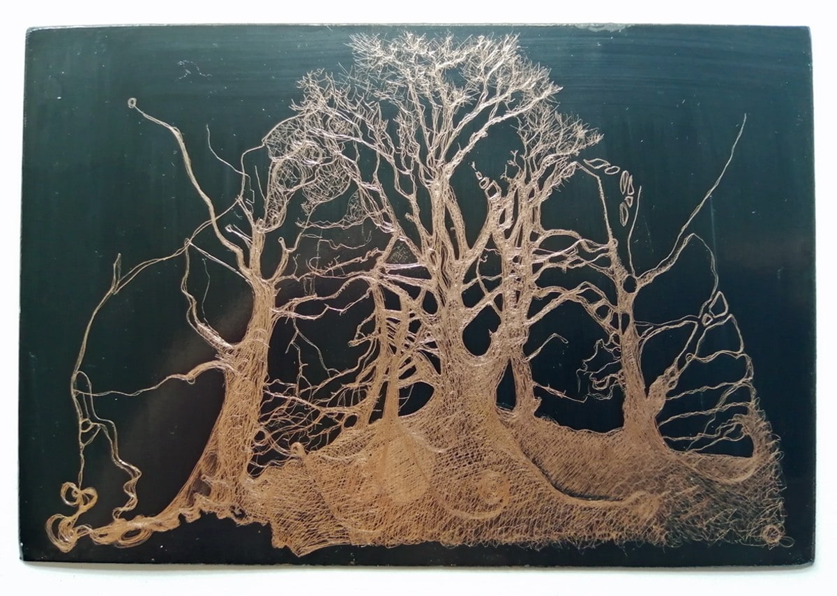 Into the Trees Copper plate BIG resit drawn into
