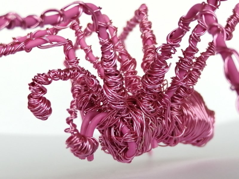 Pink wire spider artist hand made