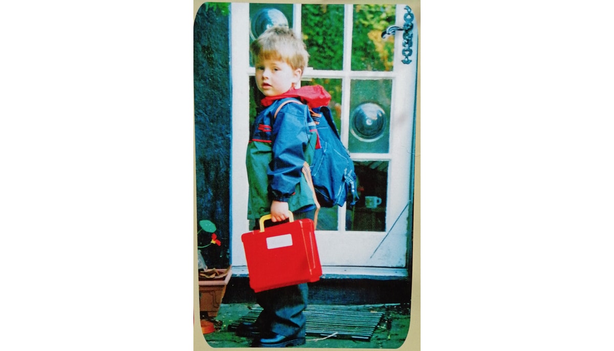 Photo of my son's first day of school in 1998