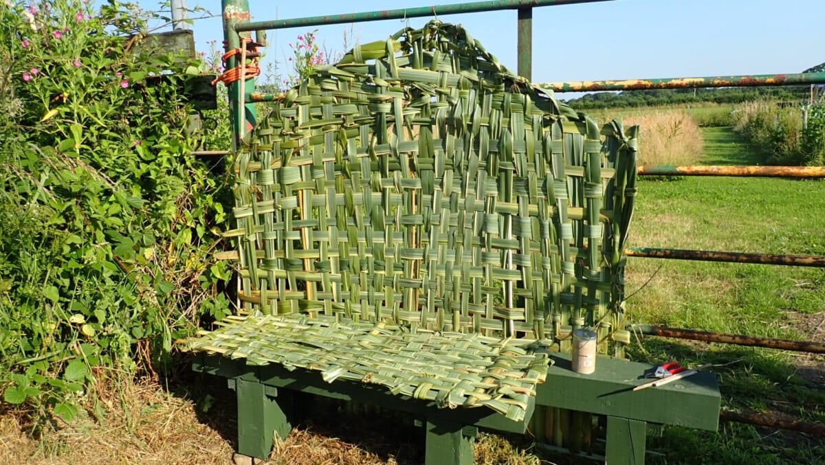Alison Robertson photo - NZ flax woven for veg stall